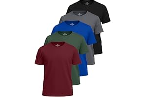 Real Essentials 5 Pack: Boys' Mesh Short Sleeve Athletic T-Shirt - Youth Kids Teens Active Basketball Tops (4-18 Years)