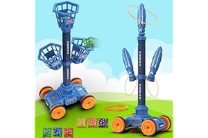 Rabosky Toss Games Toys for Boys Ages 4-6 5-7 6-8 8-12, Giant 2-in-1 Ring Toss & Bean Bags Games, Outdoor Kids Toys, Birthday Gift for Toddlers 3-5, Height Adjustable, Movable