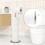 niffgaff Freestanding Stainless Steel Toilet Roll Holder with Heavy Base view 3