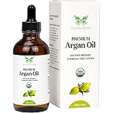 Celestial Psyché USDA Certified Organic Argan Oil (4 Oz) 100% Pure Natural, Chemical-Free, Vegan, Hexane-Free, Healthy Hair Growth, Scalp Care, Skin Hydration, Natural Beauty Enhancement
