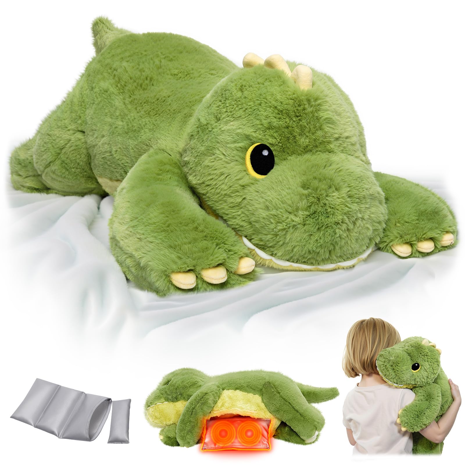 Mewaii Weighted Dinosaur Plush – 23 inch Cute & Soft Weighted Stuffed Animal 5.0 Lbs Pillow for Anxiety Relief and Calming Companion for Kids, Girls & Women (4.0Lbs)