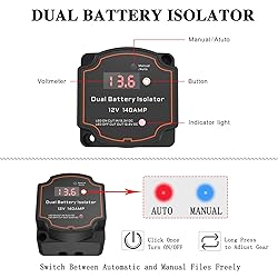 Smart Dual Battery Isolator 12V 140A Auto or Manual