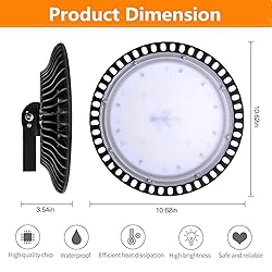 CHUNNUAN 100W Slim UFO LED High Bay Light lamp
