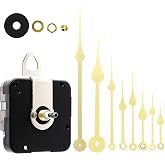 Youngtown 12888 Clock Movement 13/64" Thread Battery Replacement Gold hands | Comes with 4 Sizes Gold Clock Hands Fits Various Clock Faces Ideal for DIY Wall Clock Making Repair &amp; Replacement Projects