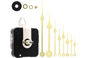 TIKROUND Include Hands Quartz DIY Wall Clock Movement Mechanism Battery Operated DIY Repair Parts Replacement Gold Hands