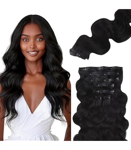 Amazon.com : LUVME Hair Extensions Natural Black 24 Inch  display picture 2