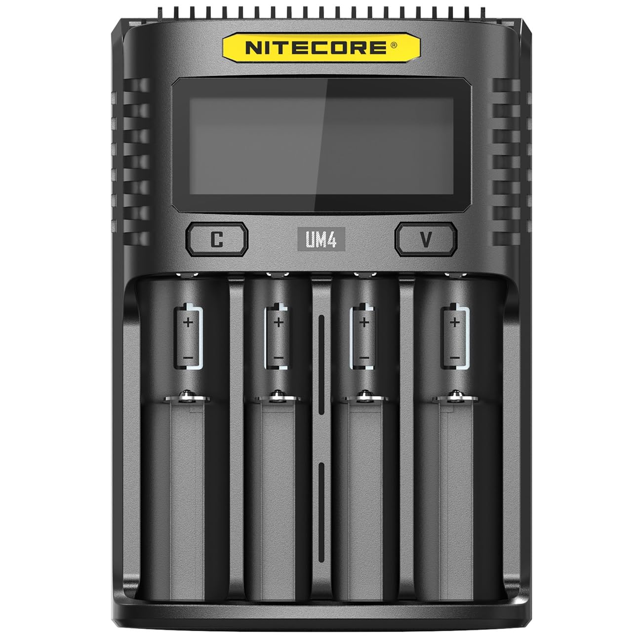 Nitecore UM4 Universal USB Smart Charger 4 Ports for Li-Ion/Ni-MH/Ni-Cd/IMR 26650 22650 21700 20700 18650 18490 18350 17670 17500 17335 16340 RCR123 145000 0 10440 AA AAA AAA
