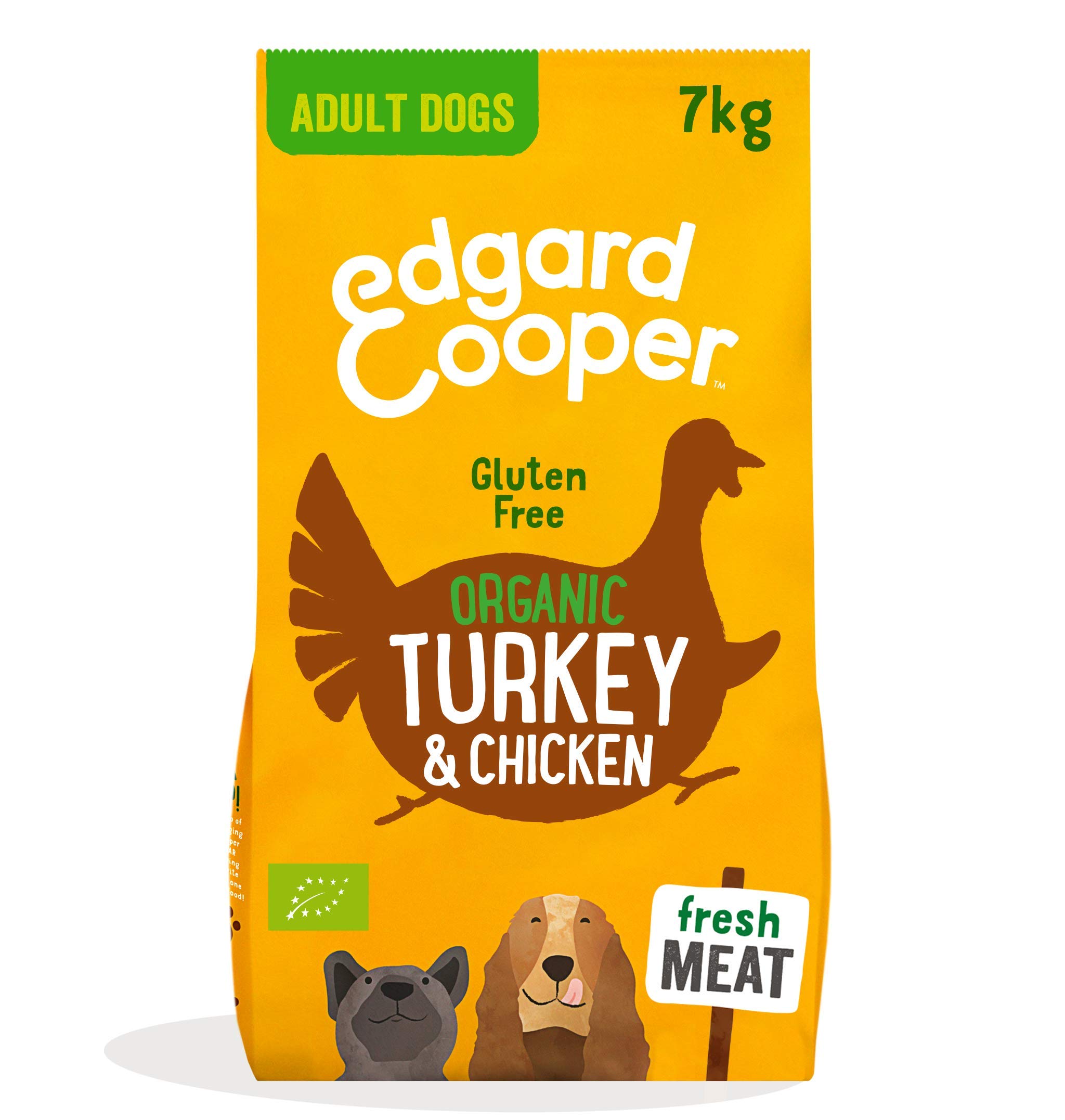 Edgard Cooper Organic Dry Dog Food - (Organic Turkey & Chicken, 7kg), Grain & Gluten Free, fresh meat, full of essential amino acids for healthy insides โ image 1