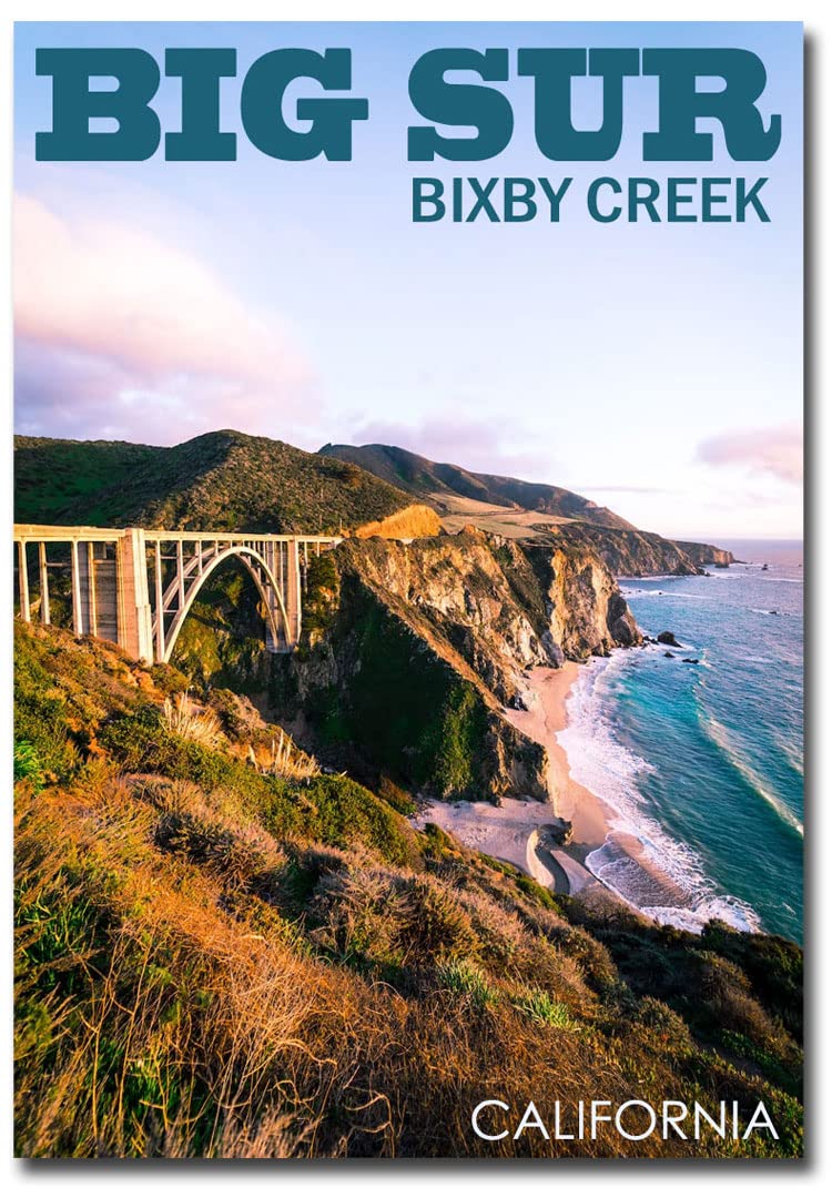 Photo 1 of Big Sur Bixby Creek Bridge, California Travel Refrigerator Magnet Size 2.5" x 3.5"