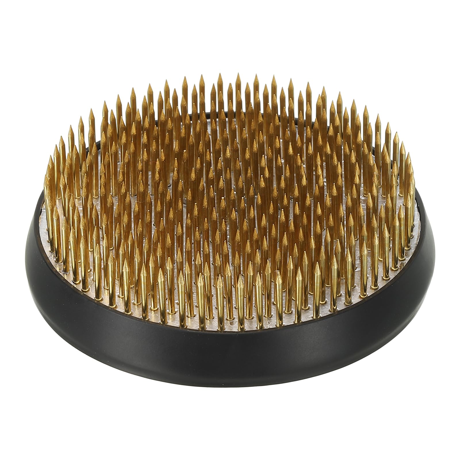 PATIKIL 3.2" Flower Frogs Ikebana Kenzan, Flower Arranger Tool Brass Floral Frog Pin Holder for Vase Flower Arrangement, Gold Tone