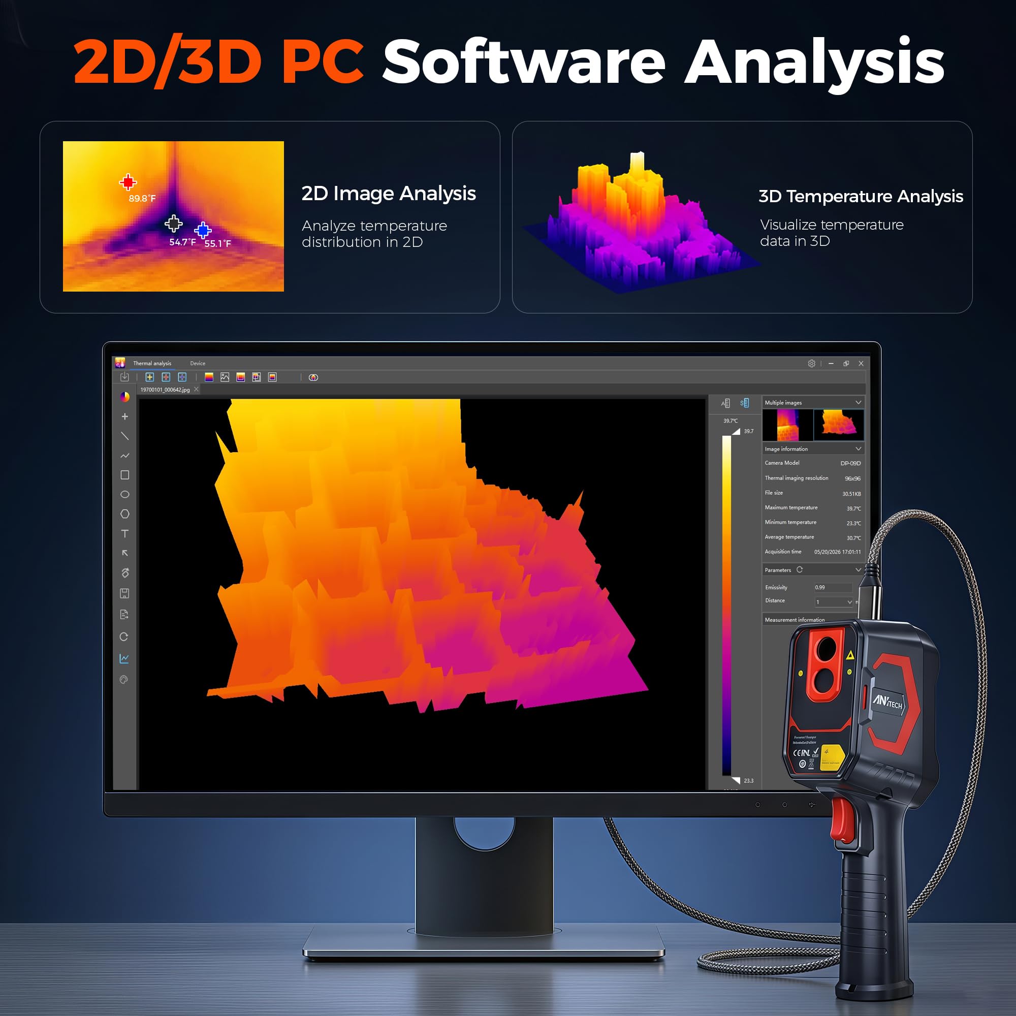 ANXTECH Thermal Camera 192x192 25Hz for Home HVAC Inspection