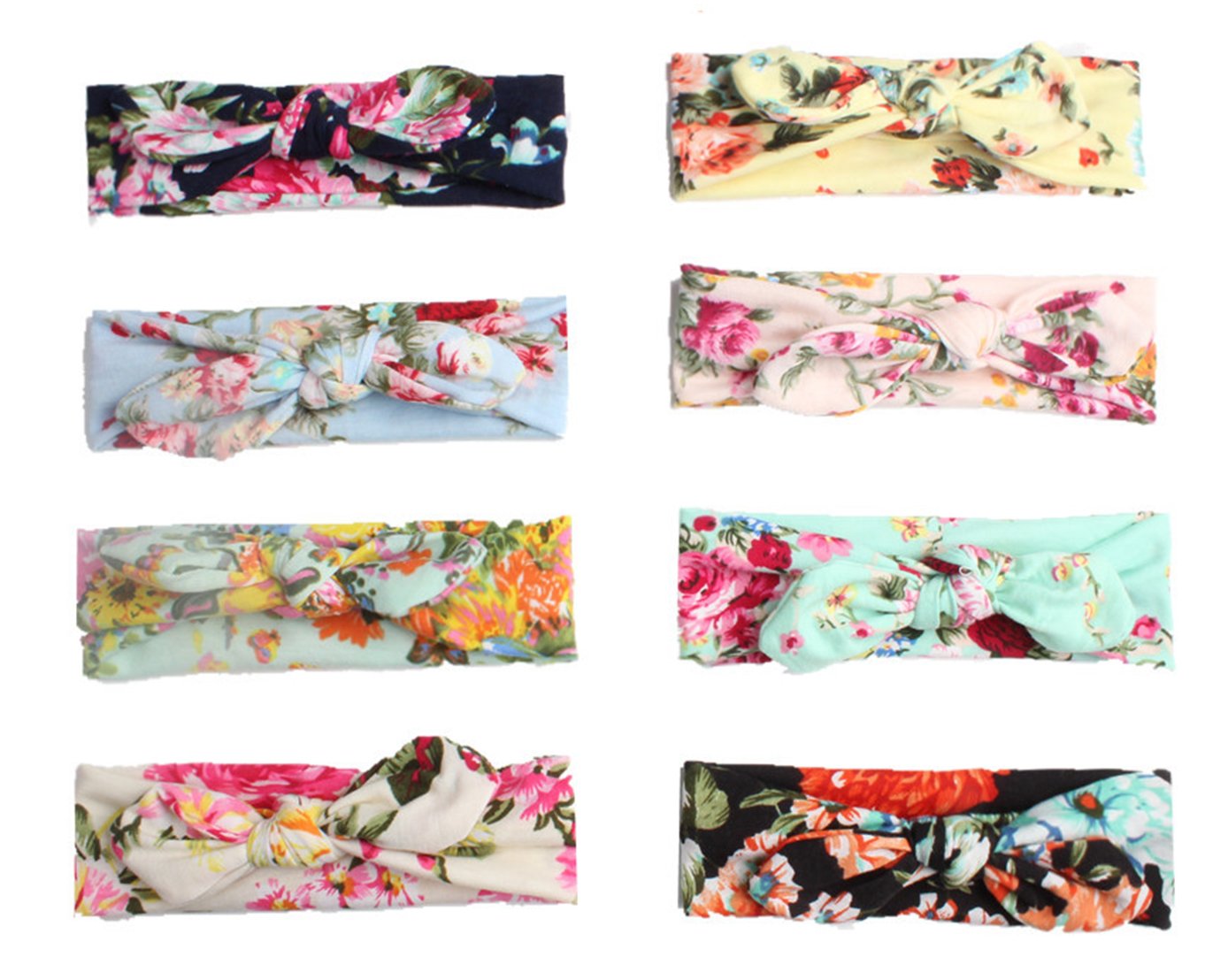 Calliar Baby Headbands Head-Scarf Hairbands for Newborn,Toddler and Childrens,8 Pack-Color 2