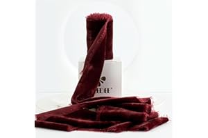 MEEDEE Burgundy Velvet Ribbon - 3 Inch Red Velvet Fringe for Wreaths, Flower Bouquets, Dress Sash, Wedding Decor (3 Yards)
