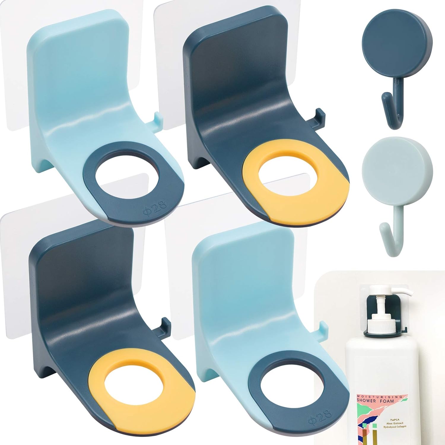 Daily Treasures 4Pack Shower Gel Bottle Rack Hook Bracket