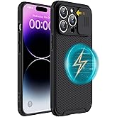 Ailampe Compatible with iPhone 13 Pro Max Case, iPhone 13 Pro Max Phone Case with Slide Lens Cover,Slim Magnetic Cover for iPhone 13 Pro Max 6.7" Black