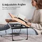 Vivo Technologies Laptop Bed Table Desk with Foldable Aluminum Legs Walnut view 2
