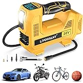 Cordless Tire Inflator Portable Air Compressor Tire Air Pump Compatible With Dewalt 20V Battery - LIVOWALNY 160PSI Auto Pump with Digital Pressure Gauge for Car Tires, Bicycle, Balloons (No Battery)