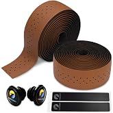 TOPCABIN&reg; Camouflage Series Comfort Gel Road Bike Handlebar Tape Bike Bar Tape with Reflective Bar Plugs (Brown(PU a Pair))