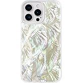 SCORPIFY for iPhone 16 Pro Max Case [Compatible with MagSafe] with Genuine Natural Mother of Pearl Design and Seashell Pattern, Cute Clear Magnetic Phone Cover Bumper for Women Girls and Men