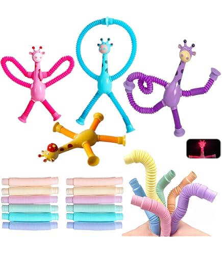 Set De 4 Robots De Juguete Telescópicos Con Ventosa – Tubos Sensoriales Antiestrés Para Niños Y Adultos Con Autismo
