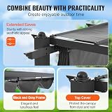 VEVOR 10'x13' Outdoor Retractable Pergola with Canopy, Gray view 6