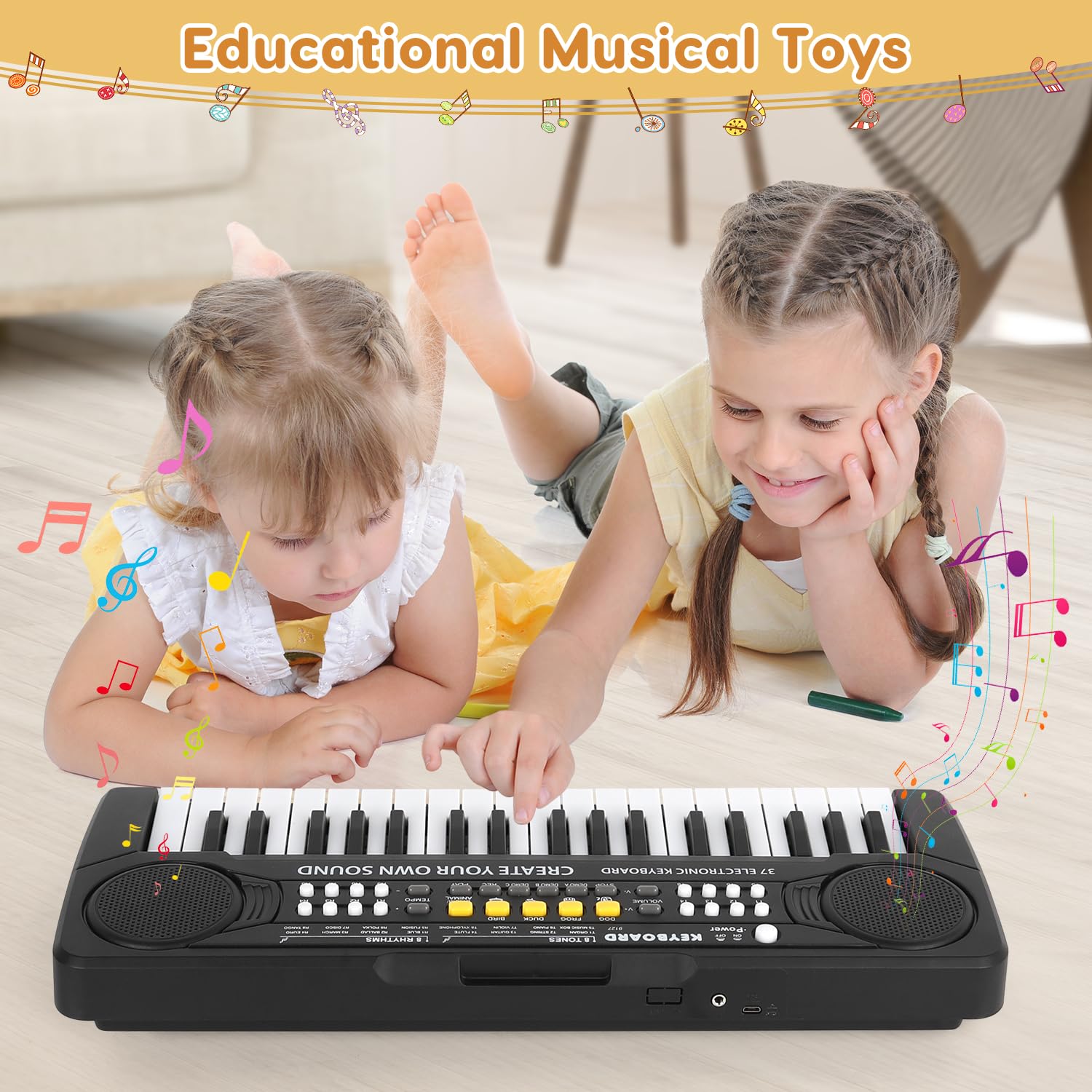 Kid Keyboard Piano - 37 Keys Piano Toys for Kids Beginners Electronic Pianos with Microphone Educational Musical Toy for 3 4 5 6 7 8 Year Old Boys Girls Gift