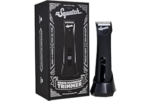 Dr. Squatch Groin Guardian Electric Trimmer with Squatch-Shield Technology - Cordless Body Hair Trimmer with Built-in LED Light, Black