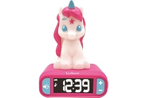 Lexibook - Unicorn Digital Alarm Clock for Kids with Night Light, Snooze and Unicorn Sound Effects, Children's Clock, Luminou