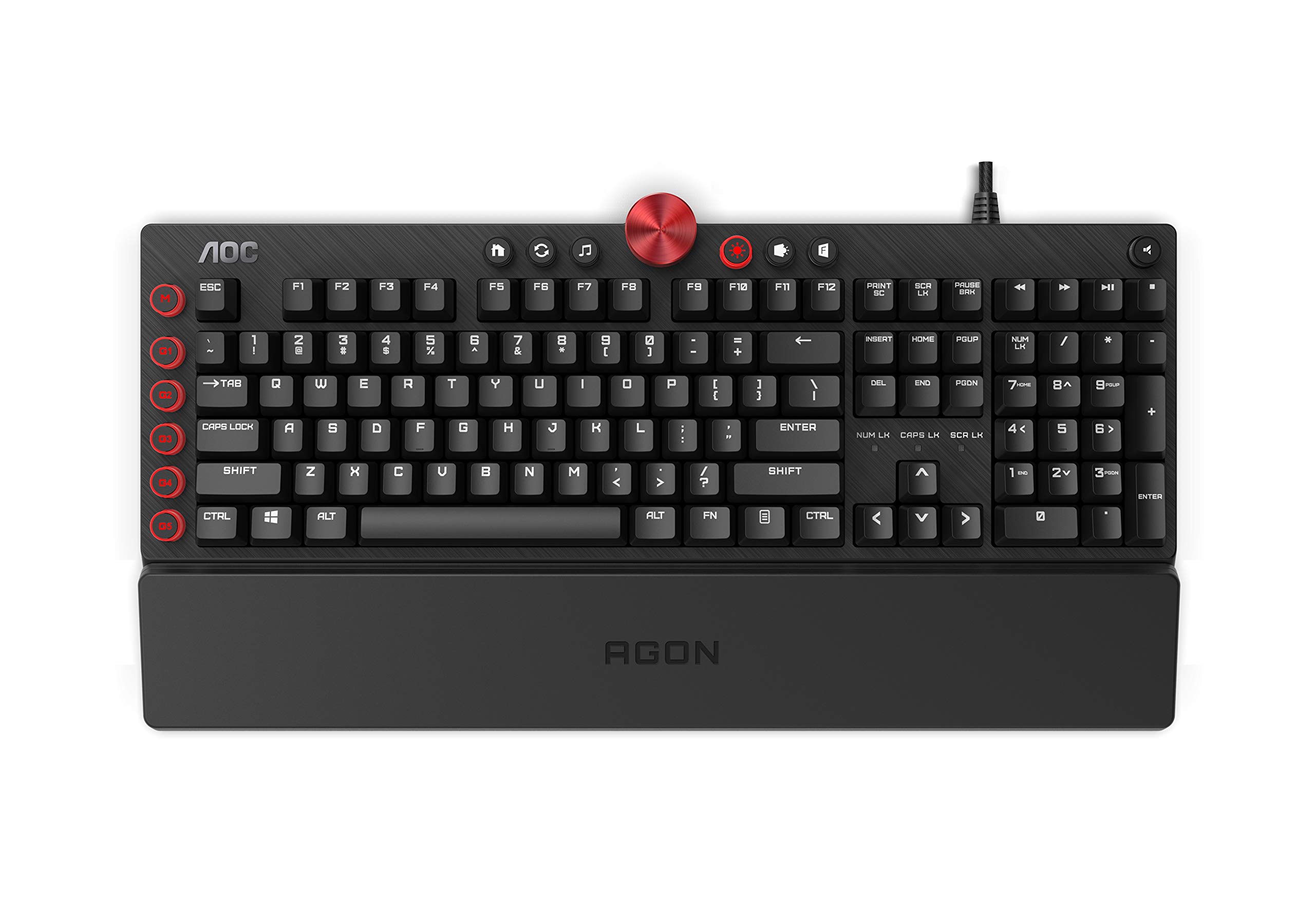 AOC Agon AGK700 Gaming Keyboard - English layout - Cherry MX Red Switches - anti-ghosting - AOC G-Tools software - N-key rollover