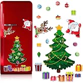 Magnetic Christmas Tree for Refrigerator, Soft Magnetic Set, Reusable Holiday Decor for Family, Lovely Xmas Decoration for Home, Kitchen, Office, Cruise Door Magnets Set (Xmas Tree-A)