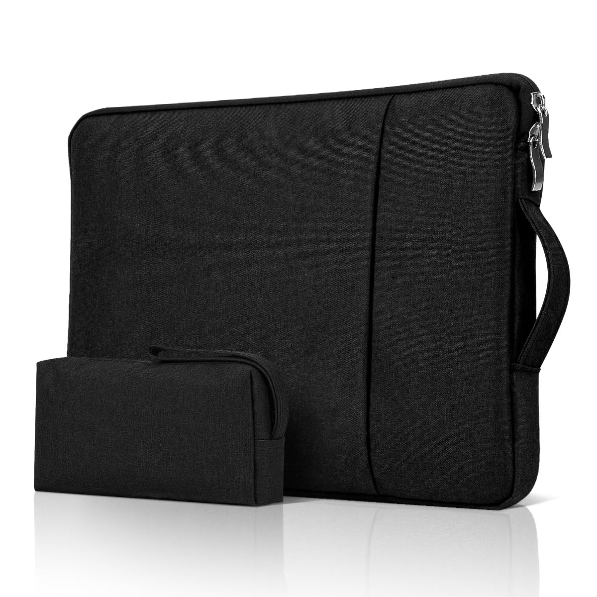 jooeer 11 Inch Laptop Sleeve Case Compatible with 11-12" Chromebook Tablet, Waterproof Computer Carrying Bag Protective Padded Cover with Handle Pocket Accessories Pouch, Black