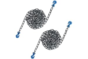 AYMMIC Transport Binder Chain for Tie Down,12feet, G70,1/4'' Chain with Clevis Grab Hooks,12,100 Lbs Breaking Strength,for Secure Heavy Loads to A Truck Or Flatbed Trailer (2pcs)