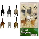 Animal Cat Dog Butt Magnets, Set of 6 - Funny Refrigerator Photo Magnets, Home Office Desk Decor Organizers, Animal Pet Lover