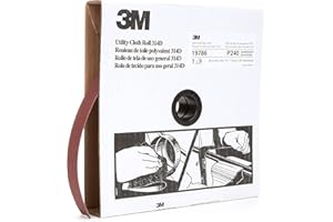 3M Utility Cloth Roll 314D, Aluminum Oxide, 1" Width x 50 yds Length, P220 Grit, Maroon (Pack of 1)