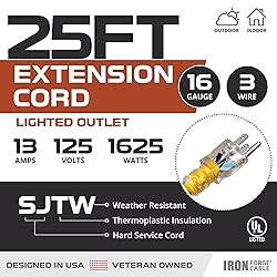 Iron Forge Cable 25 ft Yellow Extension Cord