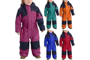 Girls Boys Snow Suits Kids One Piece Waterproof Windproof Ski Suits Winter Outdoor Snowboarding Hood Jumpsuits