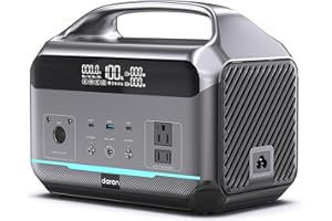 DARANENER Portable Power Station 600W(1200W Surge), 288Wh(90,000mAh) Solar Generator LiFePO4 Battery with AC Outlets, 1.7H Fast Charging for Home & Emergency, Hurricane, CPAP (Solar Optional)