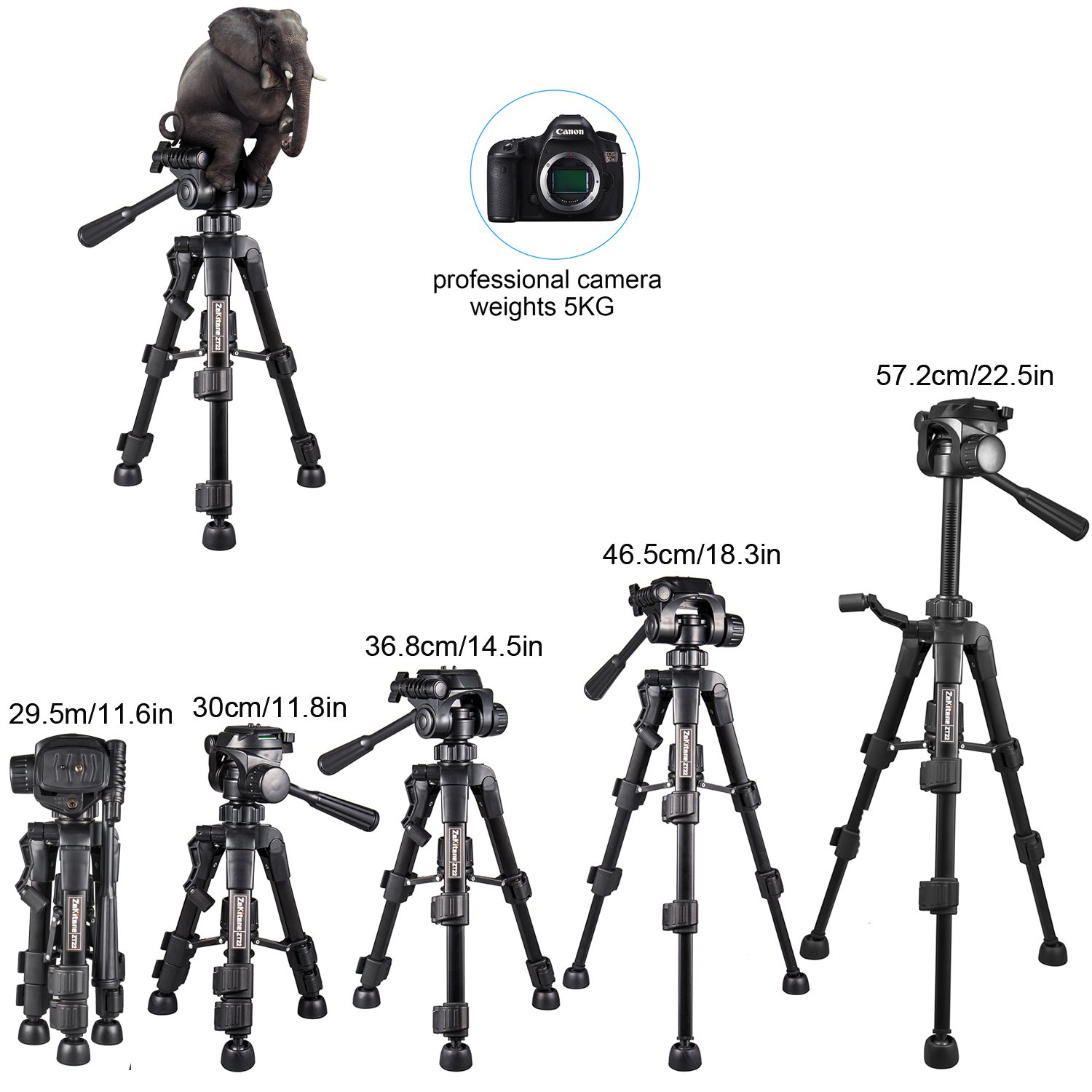 Mini Travel Tabletop Camera Tripod ZaKitane 22\