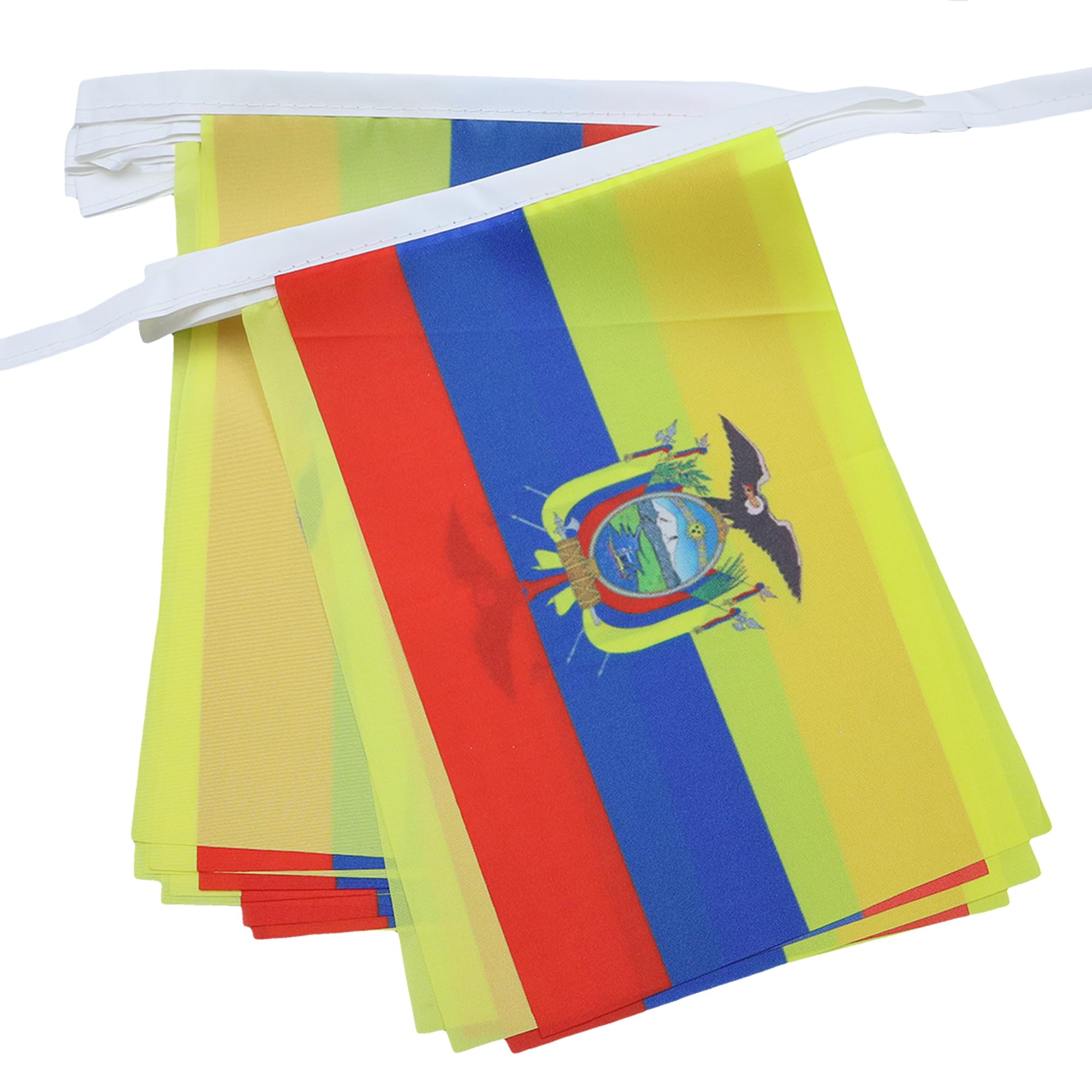 AZ FLAG - Ecuador Bunting Flag - 40 Ft Garland with 20 Ecuadorian Flags 18'' x 12'' - 100% Polyester String Pennant - 12 meters