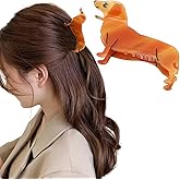 Hapdoo 1pc Rural Dog Hair Clips Cute Dog Hair Claw Clip for Women Girls, Acetate Animal Hair Accessories Gift