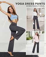 G4Free Yoga Pants with Pockets Wide Leg Trousers Women UK Dress Tall Dark Grey view 6