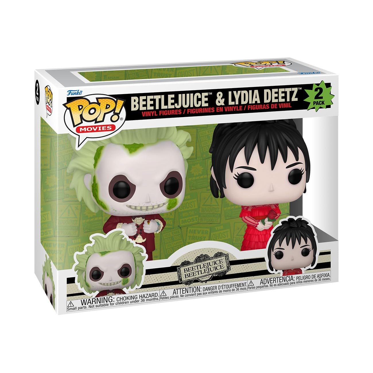 Photo 1 of Funko Pop! Movies: Beetlejuice Beetlejuice - Beetlejuice and Lydia Deetz, 2-Pack