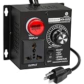 AC Variable Speed Controller, 120V~220V 15A 4000W SCR Voltage Controller for Router Fan Electric Motor Rheostat