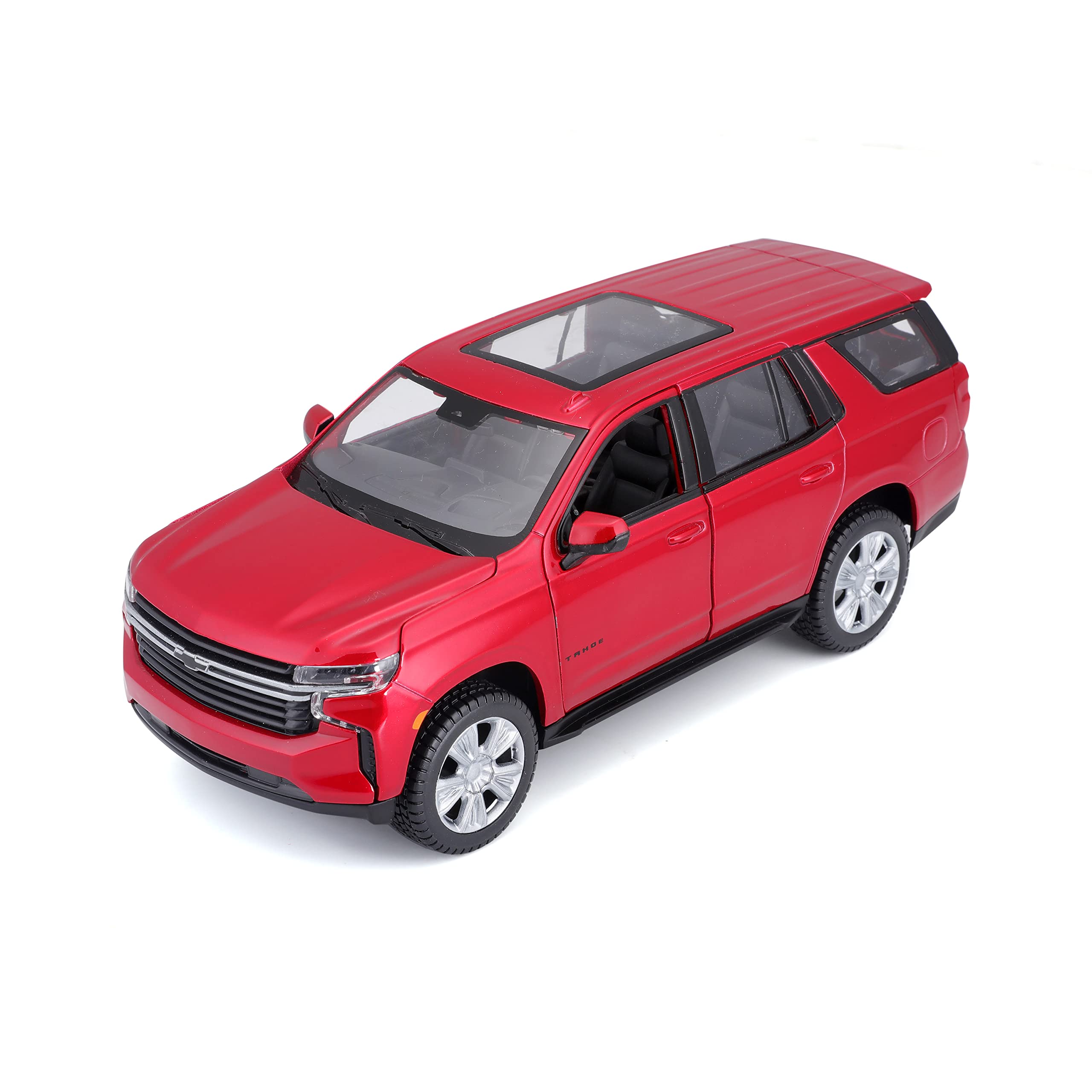 Maisto M31533 Chevy Tahoe 1/24 Red Plastic Miniature Vehicle for Children from 3 Years Old Ideal for Stimulating the Imagination and Creativity of Little Ones.