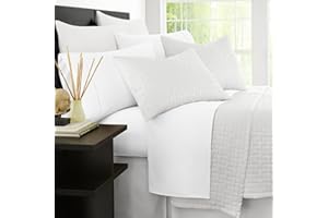 Zen Home Luxury Bed Sheet Set - 1500 Series - Includes Pillowcases, Flat Sheet, Fitted Sheet - Luxury Brushed Microfiber - 4-Piece - King - White
