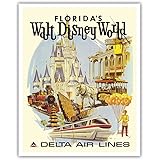 Florida’s Walt Disney World - First Year of Operation - Delta Air Lines - Vintage Airline Travel Poster by Daniel C. Sweeney 