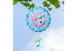 Taman Wind Spinners, 3D Hanging Stainless Steel Hummingbird Wind Spinner for Outdoor, Yard, Garden Decor,for Mom, Women,Grandma Wife Gifts