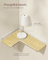 VASAGLE Floating Shelves Set of 2 L-Shaped Corner Shelves Natural Oak White view 5