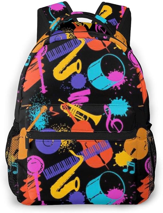 Jazz Music Musical Backpack All Over Print Daypack Casual Travel Book Bag Amazon.ca Clothing