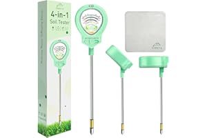 CUBETA 2024 Upgraded Soil Moisture Meter for Plants, Soil pH Meter, 4-in-1 Soil Tester for Light/Moisture/pH/Fertility, Plant Water Meter for Garden, Lawn, Greenhouse, Indoor & Outdoor